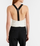 Ralph Lauren Collection Donnella pinstriped cotton, linen and wool bustier top