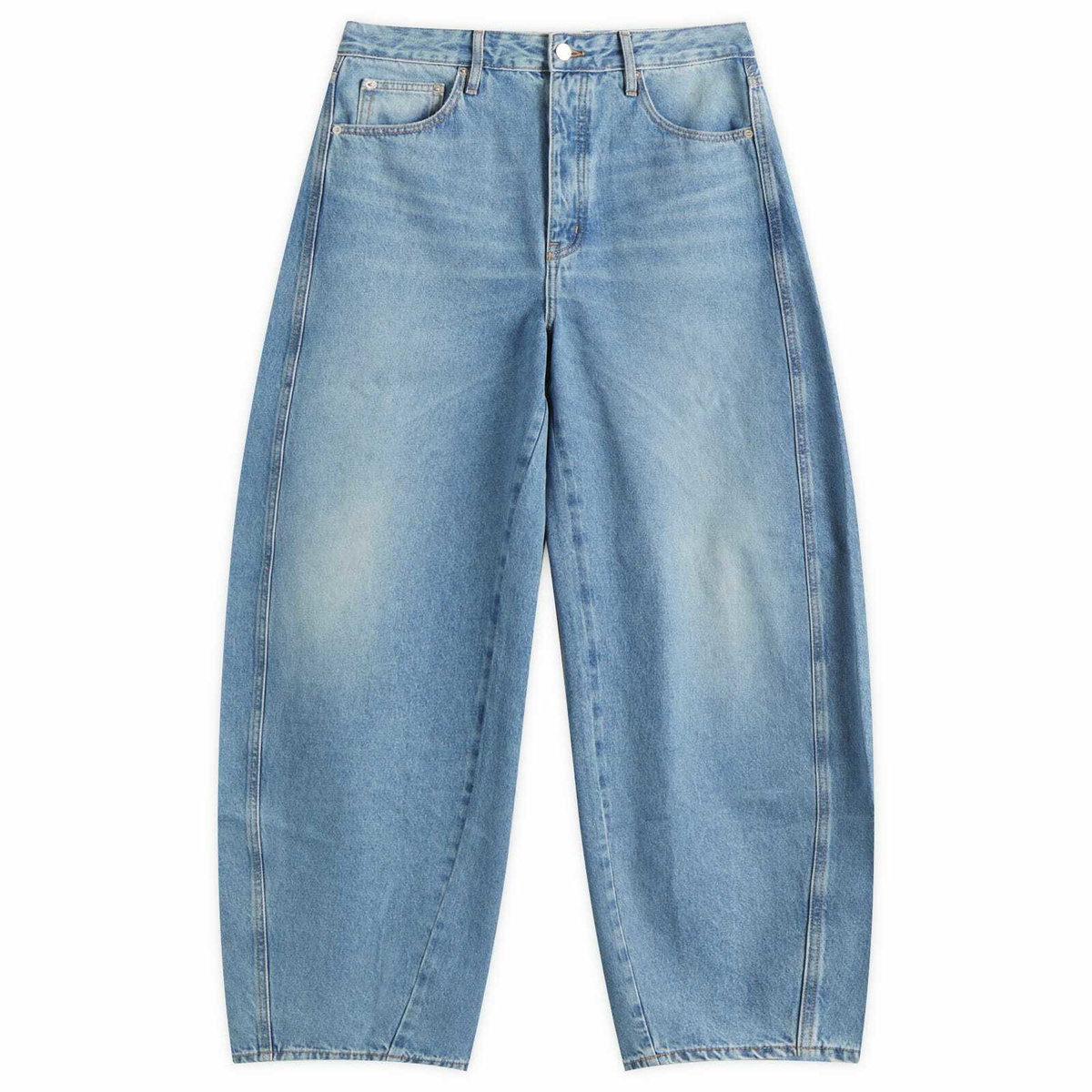 ST. Agni Women's Mid Rise Balloon Jeans in 90S Blue