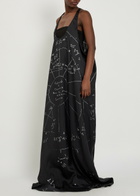 Rick Owens Printed Satin Gown Black