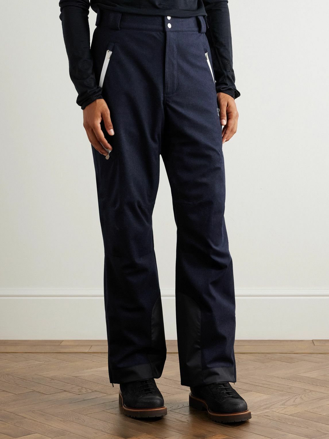 Brunello Cucinelli - Straight-Leg Padded Shell-Trimmed Wool-Felt Ski Pants - Blue