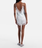 Poupette St Barth Doris lace-trimmed satin shorts