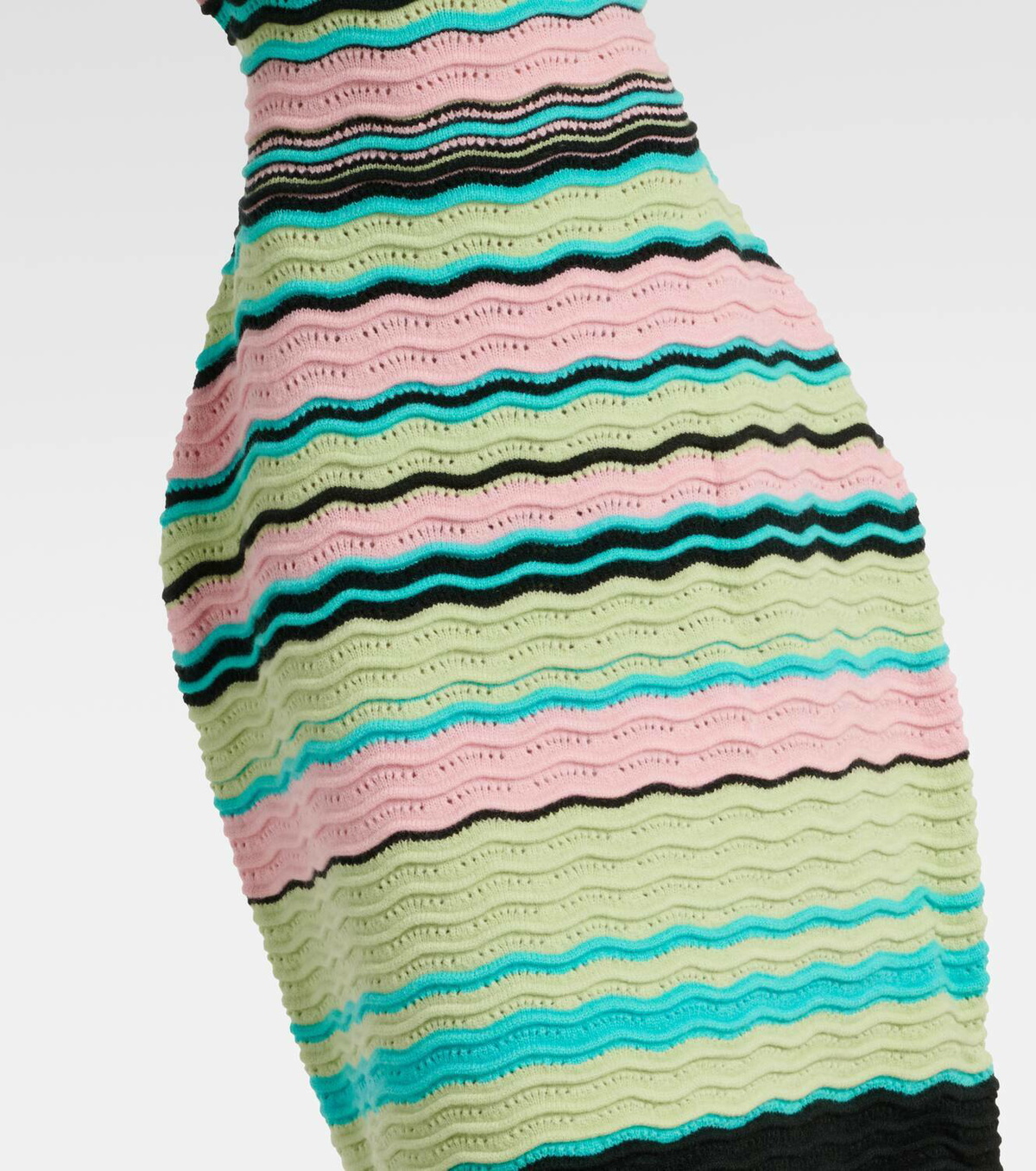Susan Fang Striped puff-sleeve midi dress