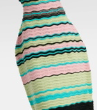 Susan Fang Striped puff-sleeve midi dress