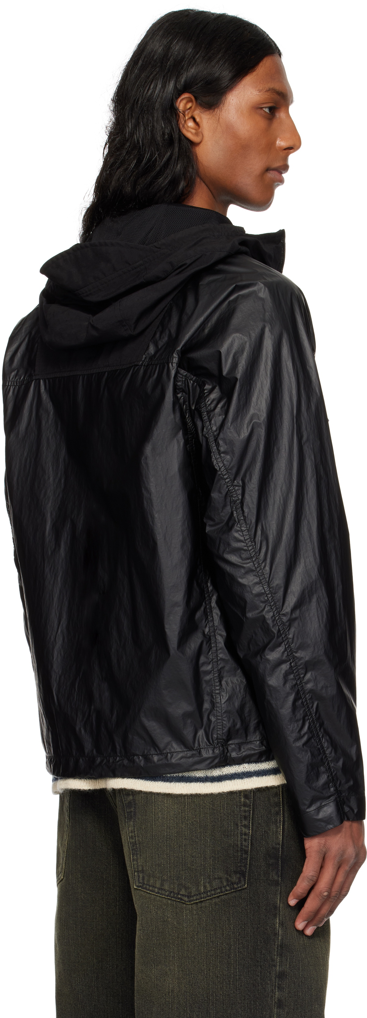 C.P. Company Black CS II Mixed Hooded Lens Jacket C.P. Company