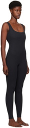 SKIMS Black Cotton Rib Tank Catsuit Jumpsuit