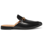 Gucci - Kings Horsebit Leather Backless Loafers - Men - Black