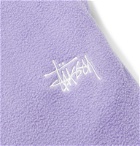 Stüssy - Logo-Embroidered Fleece Sweatpants - Purple