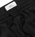 Mr P. - Black Slim-Fit Wool-Twill Drawstring Trousers - Men - Black