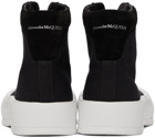 Alexander McQueen Black Canvas Deck Plimsoll High Sneakers