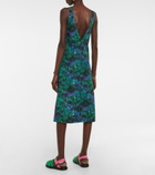 Plan C - Floral twill midi dress