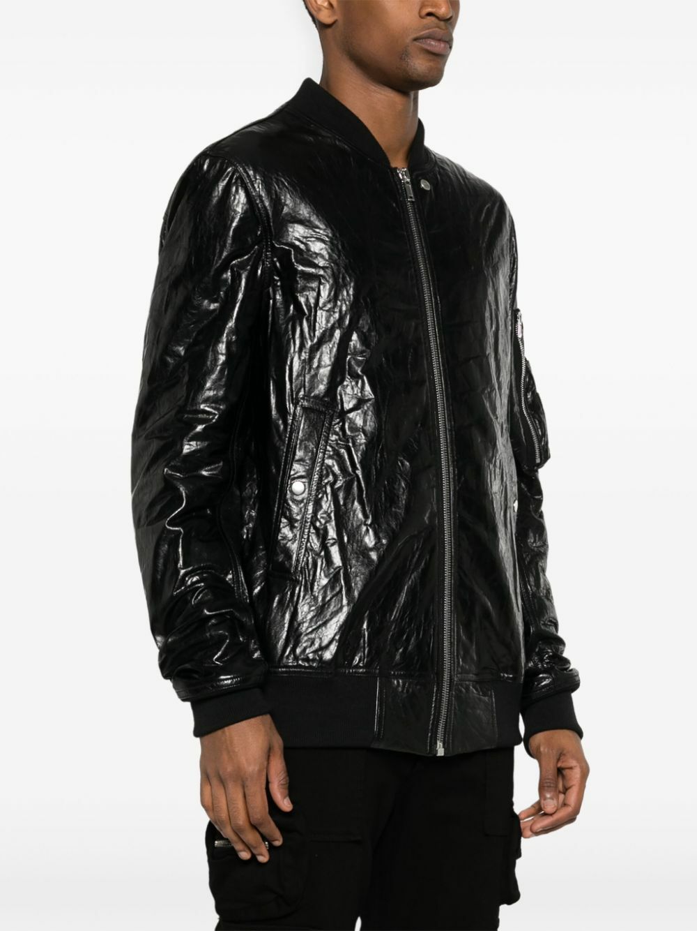 ジャケット・アウター RICK OWENS GLITTER EGON BOMBER (LEATHER) Rick Owens Glitter Egon Leather Jacket - Black Outerwear, Clothing