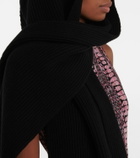 Alaïa Wool and cashmere hood scarf