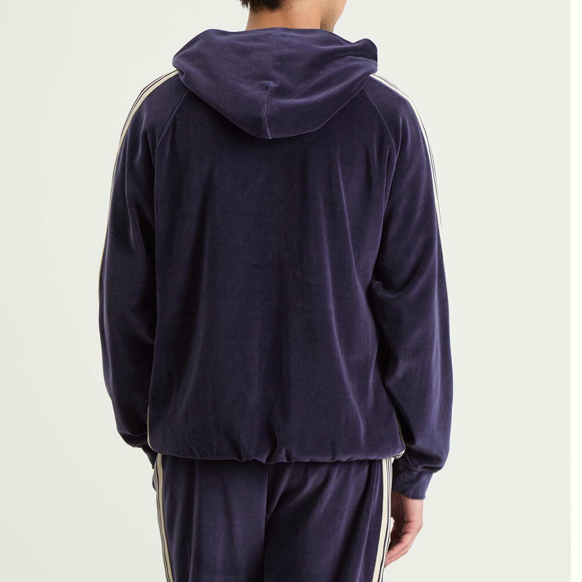 Needles Men's Velour Track Hoodie in Navy