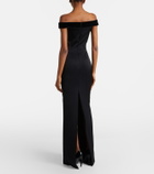 David Koma Velvet-trimmed gown