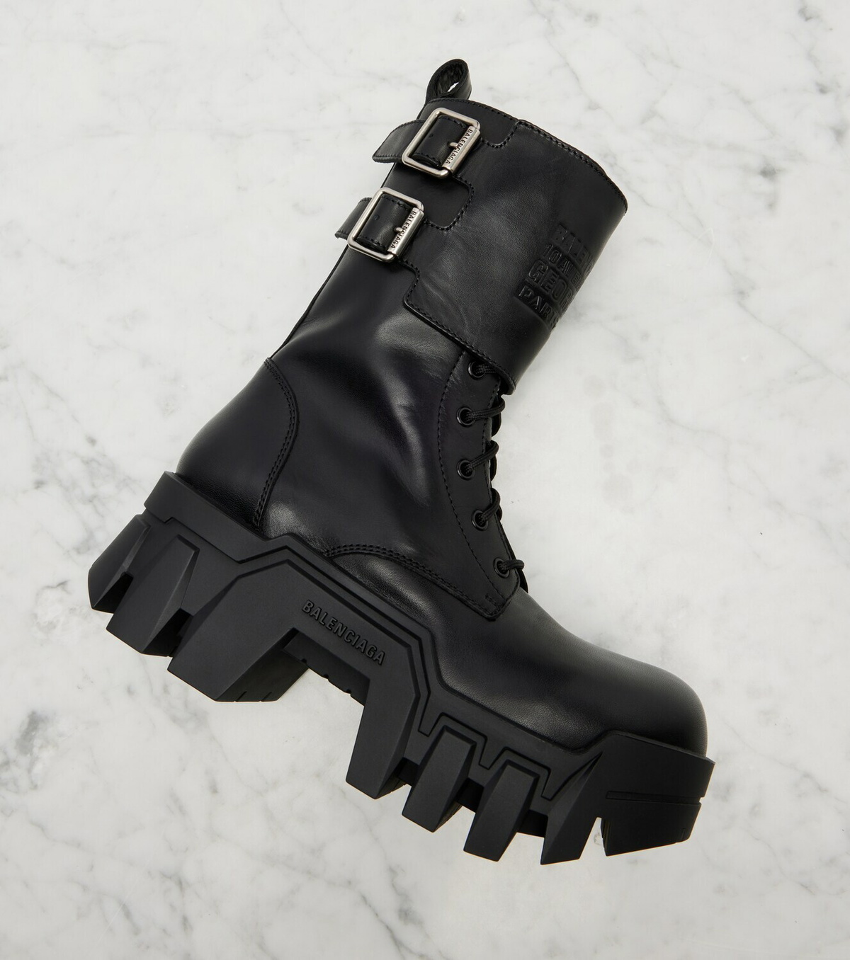 Balenciaga Bulldozer 25 leather platform combat boots