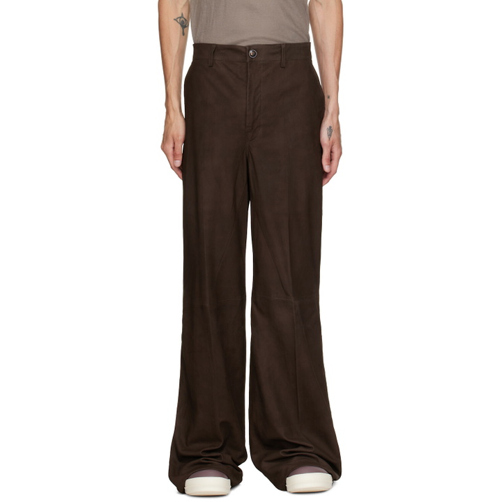 Photo: Rick Owens Brown Leather Work Pants