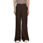 Rick Owens Brown Leather Work Pants
