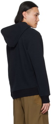 ZEGNA Black Press-Stud Hoodie