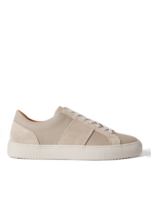 Photo: MR P. - Larry Suede-Trimmed Canvas Sneakers - Neutrals - UK 7
