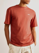 Adish - Qurs Logo-Print Cotton-Jersey T-Shirt - Orange