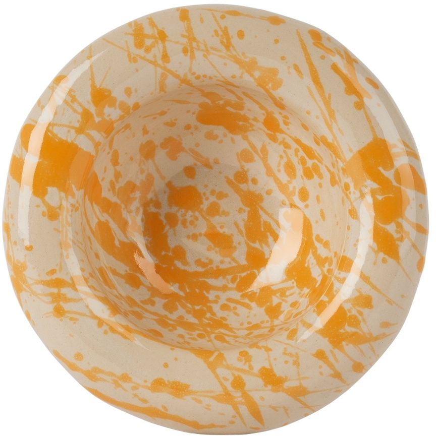 BOMBAC Off-White & Orange Small Bowl
