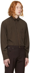 TOM FORD Brown Garment-Dyed Leisure Shirt