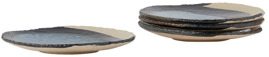 JAR CERAMISTES Blue & Black Mini Wabi Plate Set