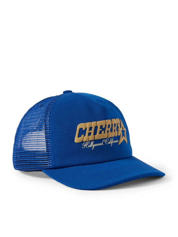 Photo: Cherry Los Angeles - Hollywood Logo-Print Mesh and Canvas Trucker Cap