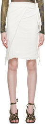 Serapis SSENSE Exclusive Off-White Wrap Miniskirt