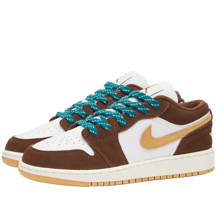 Photo: Air Jordan 1 Low SE SNSL BG Sneakers in Cacao Wow/Twine