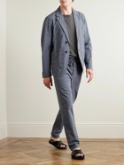 Mr P. - Joe Tapered Garment-Dyed Cotton-Blend Poplin Cargo Drawstring Trousers - Gray