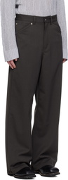HOPE Brown Loose-Fit Stellar Trousers