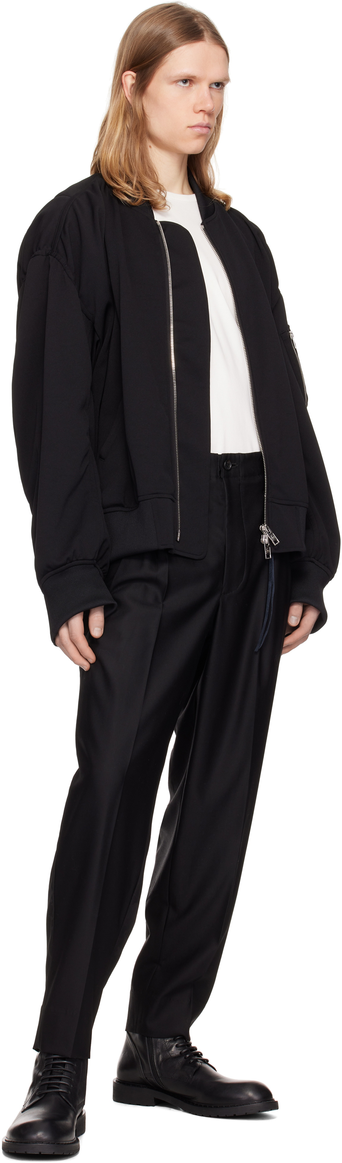 MASTERMIND WORLD Black Jersey Bomber Jacket