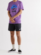 NIKE - NSW Printed Mélange Cotton-Jersey T-Shirt - Purple
