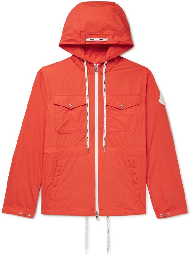 Photo: MONCLER - Carion Logo-Appliquéd Cotton-Blend Shell Hooded Jacket - Orange - 1