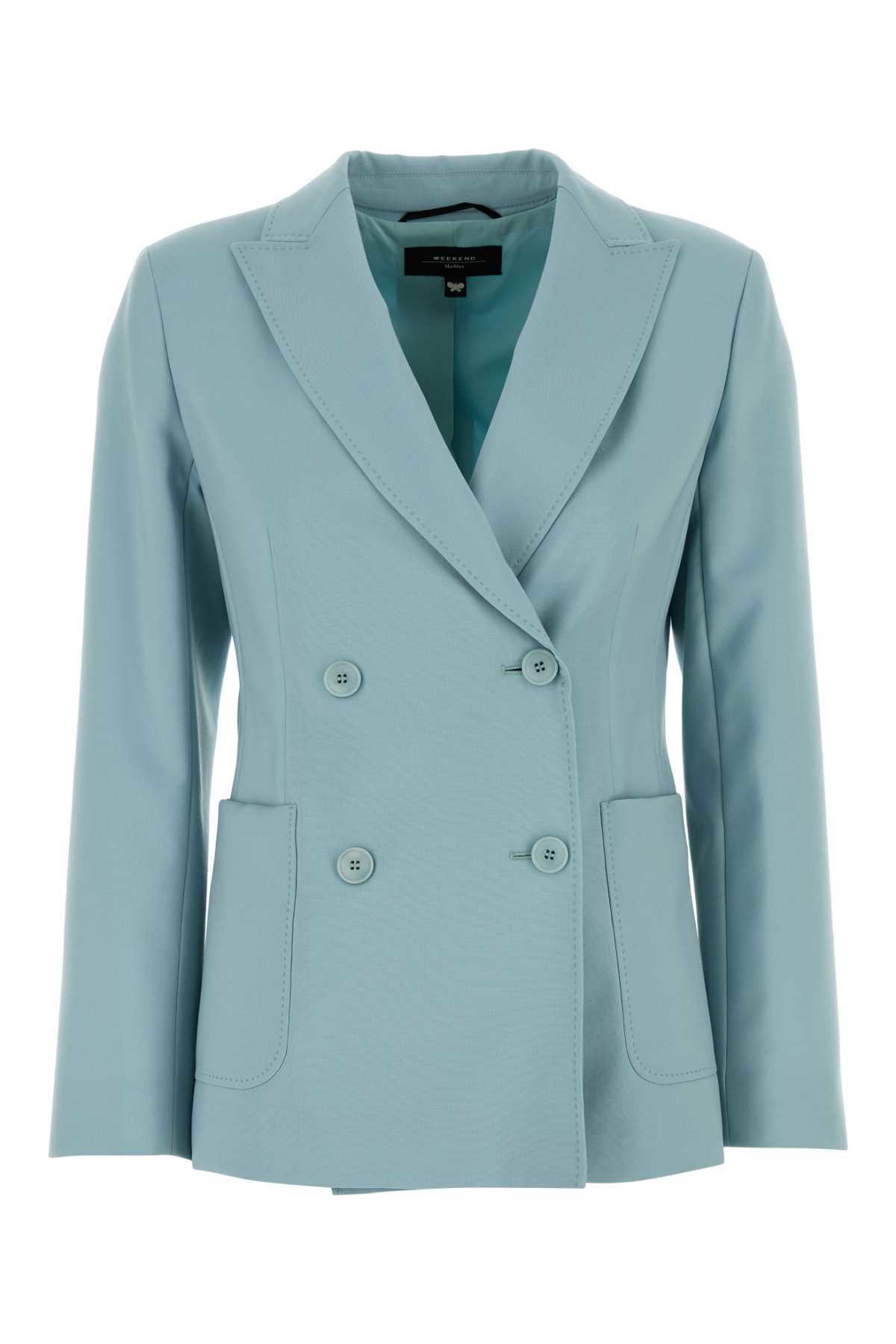 ジャケット Weekend Light Blue Wool Nervoso Blazer Weekend Max Mara Light Blue Wool Nervoso Blazer Weekend Max Mara