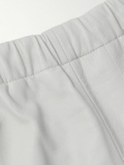 Marni - Straight-Leg Striped Leather Trousers - Gray