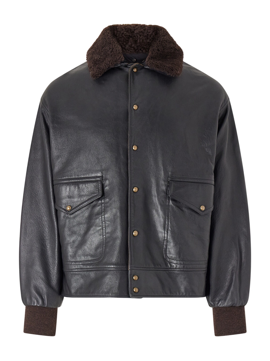 A.PRESSE - Type A-2 Leather Jacket - Black A.PRESSE