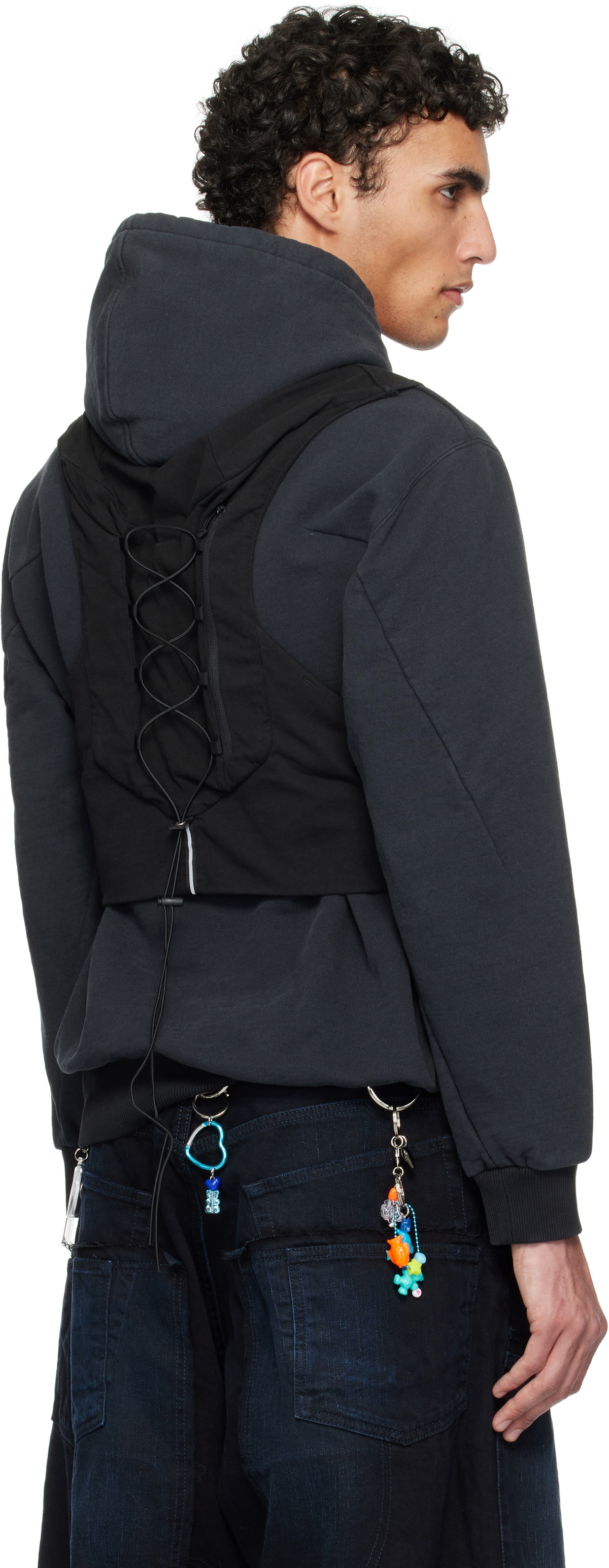 doublet Black Trail Vest Hoodie