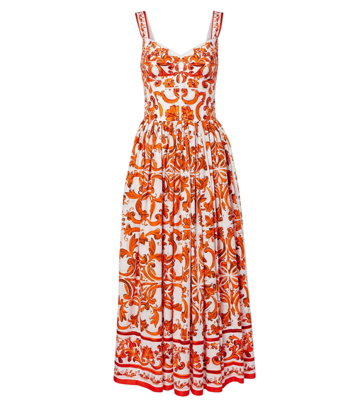 Photo: Dolce&Gabbana Majolica cotton poplin maxi dress
