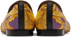 Versace Purple & Gold Barocco Goddess Slippers