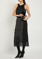 Joseph Cambo Sequin-embellished Voile Midi Skirt Black
