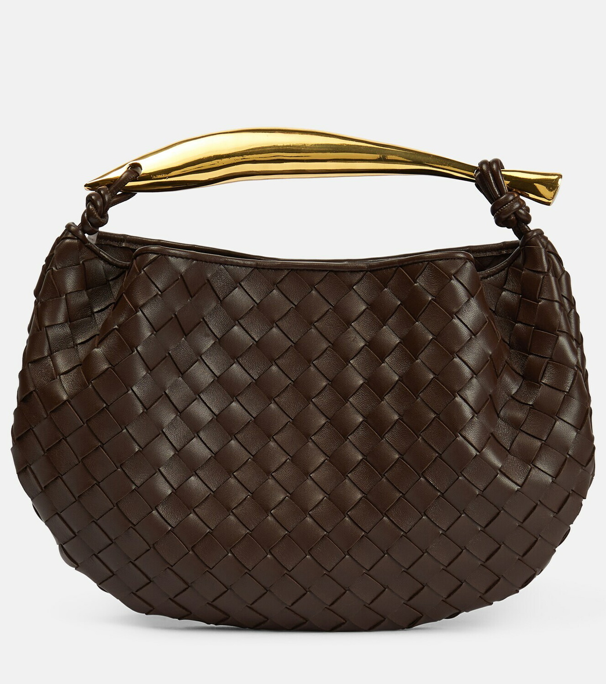 Sardine Mini Leather Shoulder Bag in Brown - Bottega Veneta