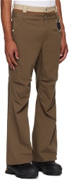 C2H4 Brown Double Waist Trousers