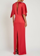 Stella Mccartney Draped Satin-crepe Maxi Dress Red