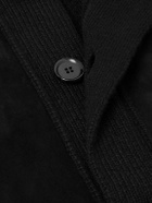Zegna - Suede-Trimmed Textured-Cashmere Jacket - Black