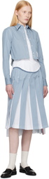 Thom Browne Blue Classic Cropped Long Sleeve Denim Shirt