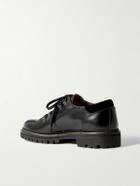 Mr P. - Suede-Trimmed Leather Hiking Derby Shoes - Black