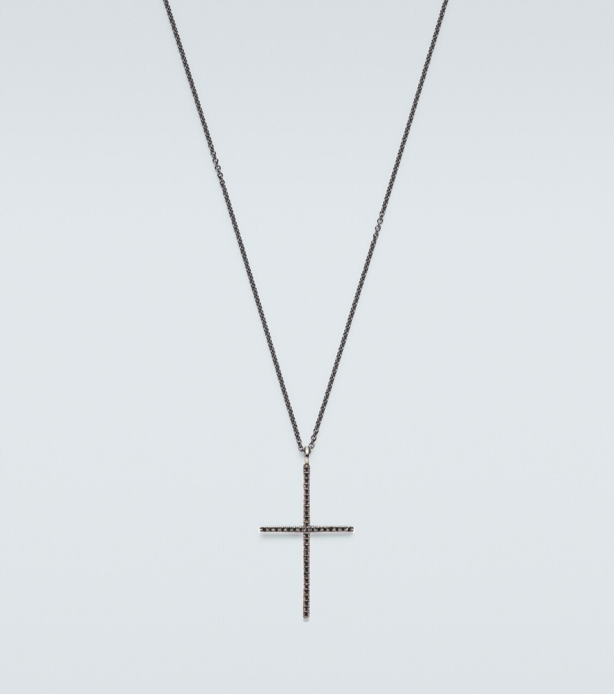 Ileana Makri Classic 18kt white gold and steel necklace with diamonds