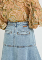 Zimmermann Panelled Denim Midi Skirt Light Blue
